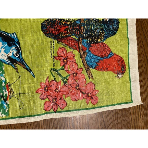 Vintage Linen Souvenir Towel Scenic Queensland Great Barrier Reef Made In Poland - Picture 10 of 12